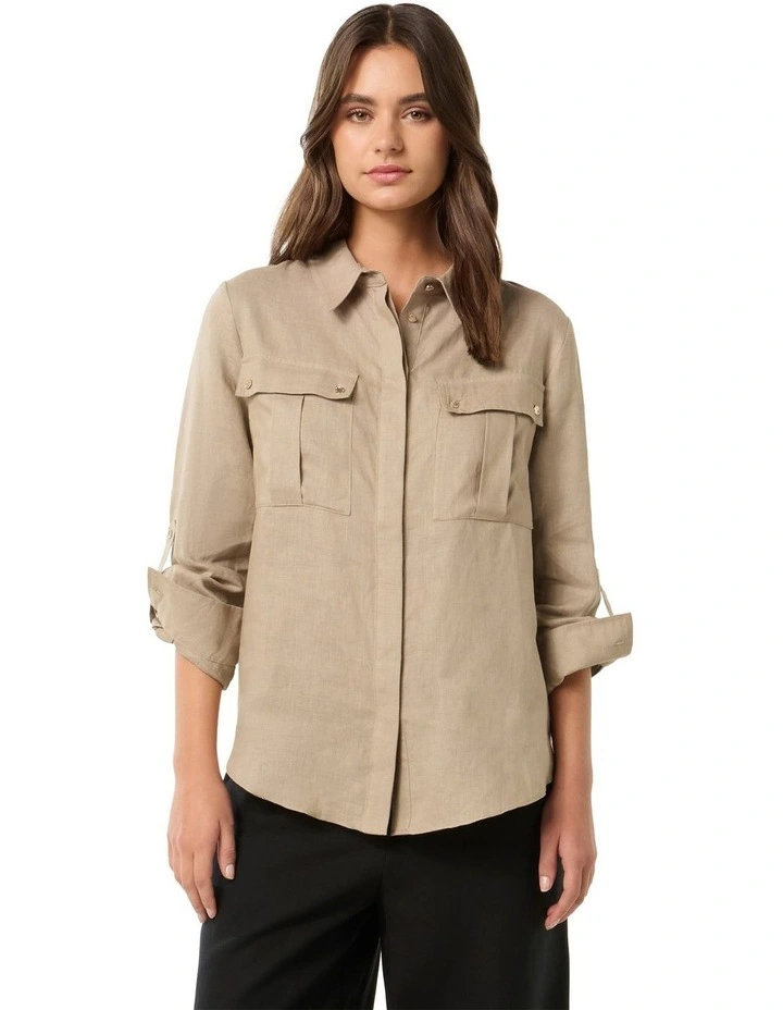 Spencer Utility Shirt in Affogato image 1