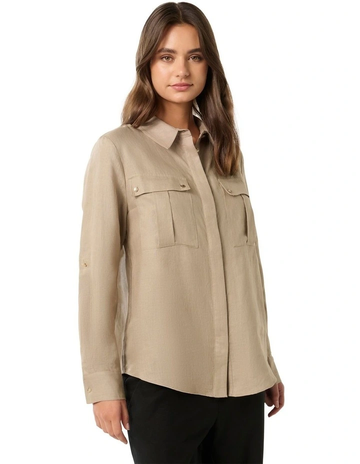 Spencer Utility Shirt in Affogato image 3