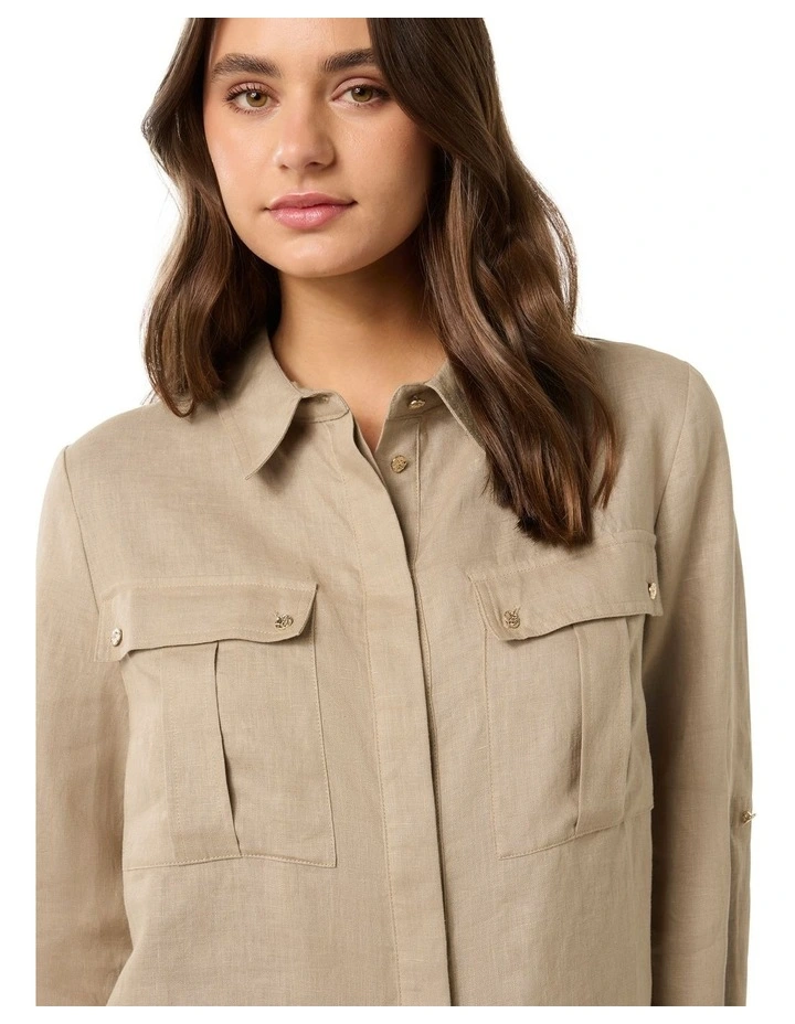 Spencer Utility Shirt in Affogato image 4