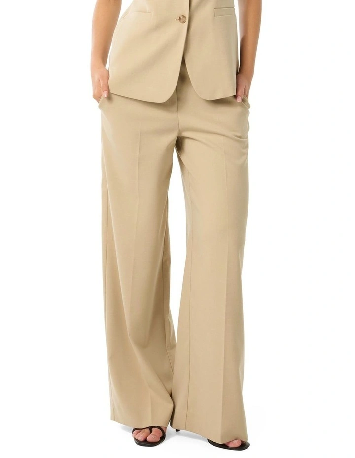 Freya High Waist Wide Leg Pants in Cream image 1