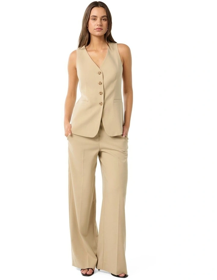 Freya High Waist Wide Leg Pants in Cream image 5