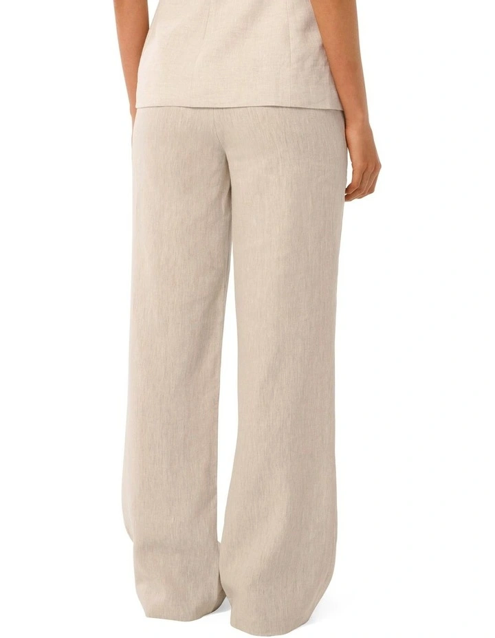 Martha Linen Wide Leg Pants in Cream image 2