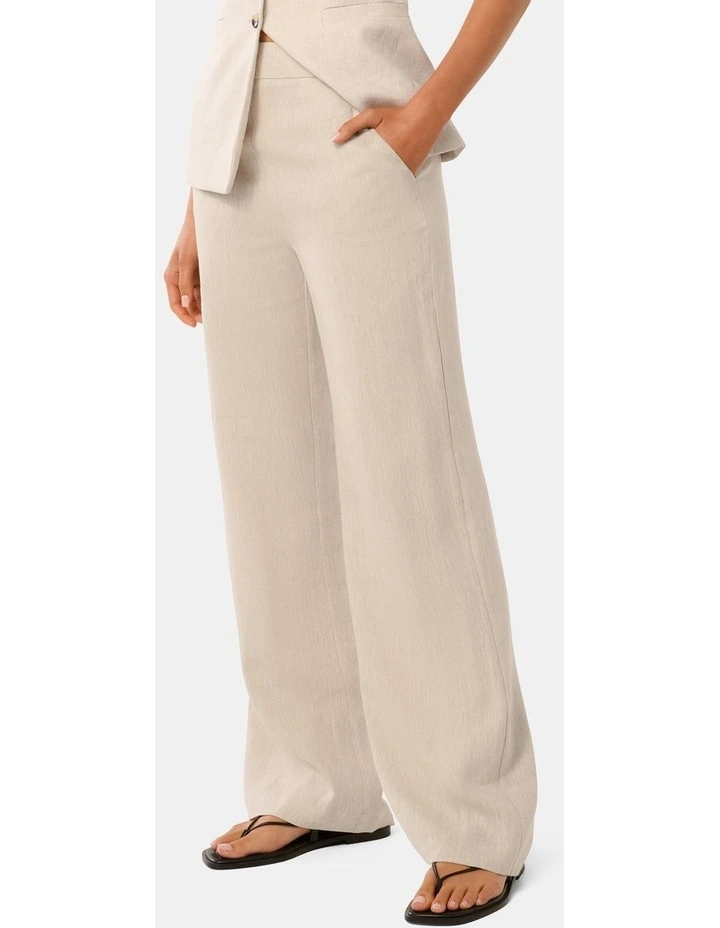 Martha Linen Wide Leg Pants in Cream image 3