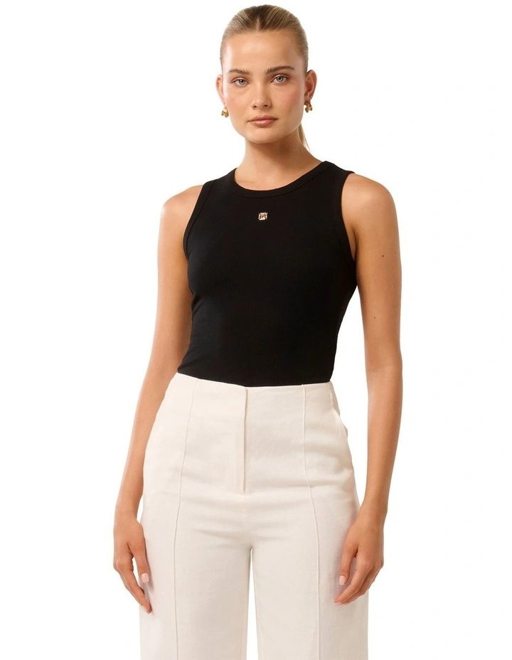 Rosie Hardware Front Tank Top in Black image 1