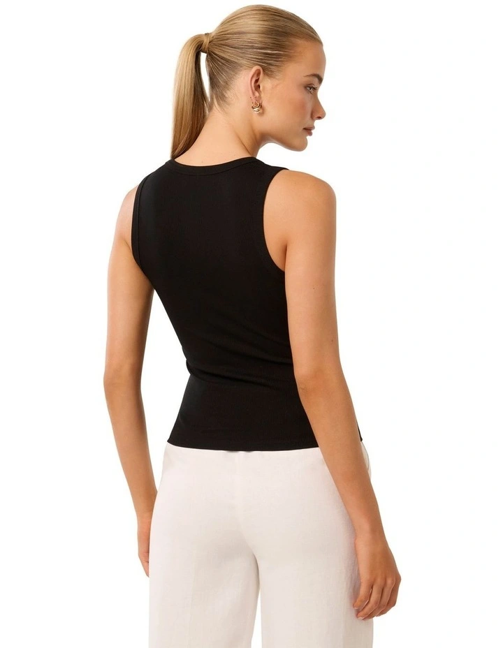 Rosie Hardware Front Tank Top in Black image 2