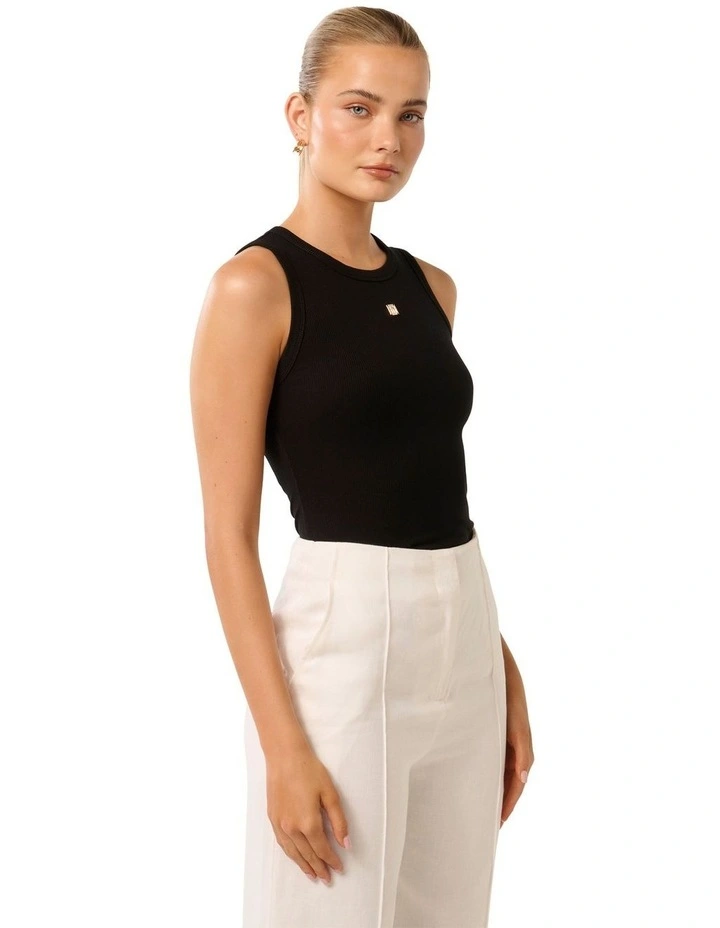 Rosie Hardware Front Tank Top in Black image 3