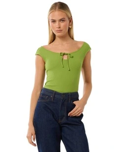 Audrey Tie Front Top in Green