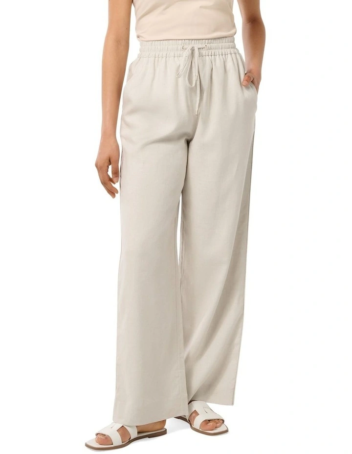 Phoebe Linen Pants in White image 1