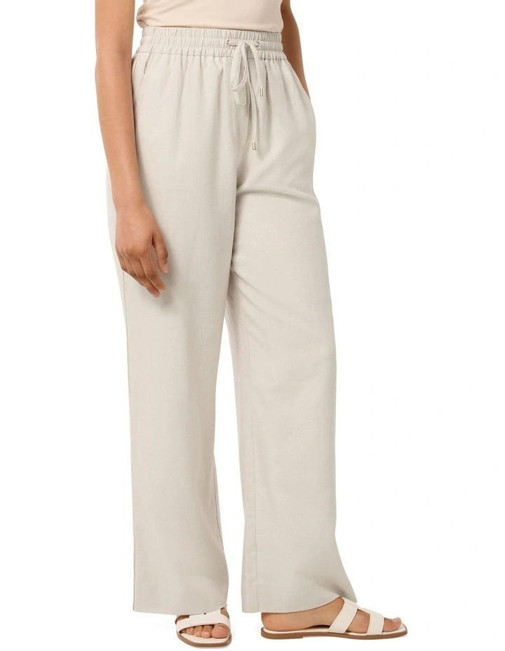 Phoebe Linen Pants in White image 3