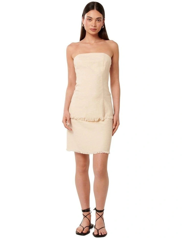 Kora Strapless Fringed Top in Cream image 5