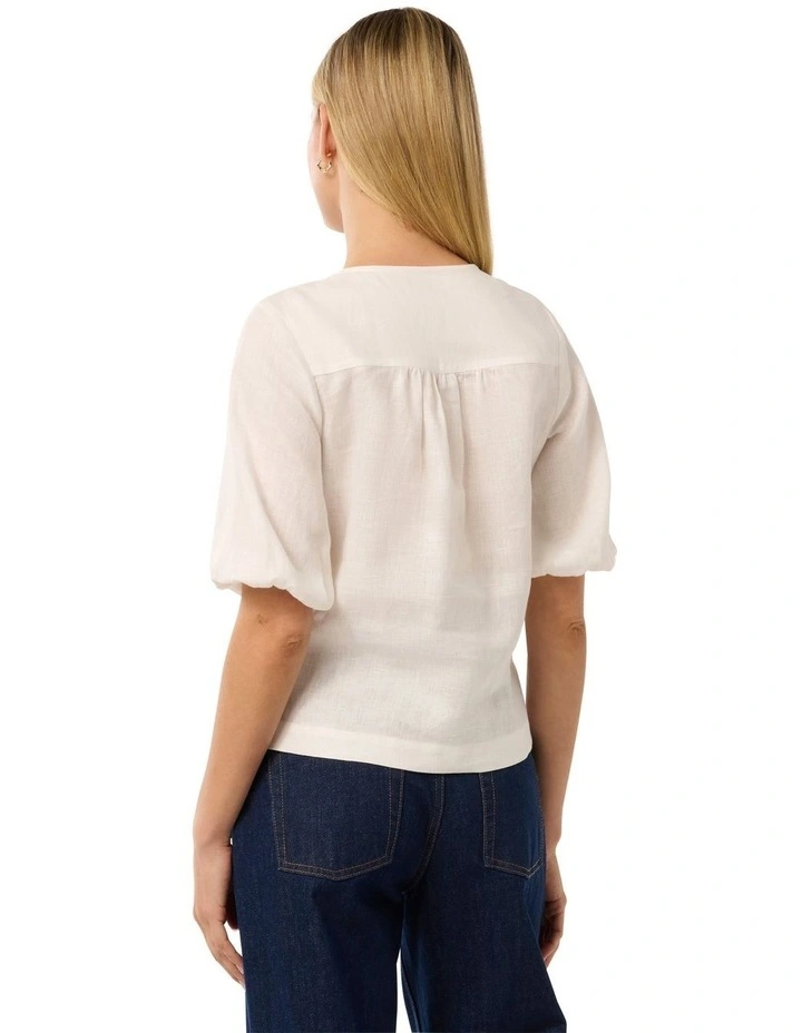 Riley Button Front Top in Porcelain image 2