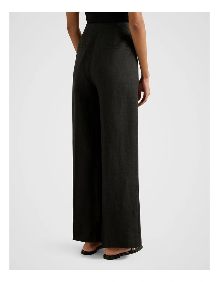 Posey Linen Wide Leg Pants in Black image 2