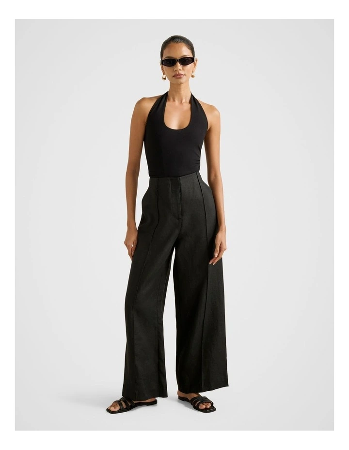 Posey Linen Wide Leg Pants in Black image 5