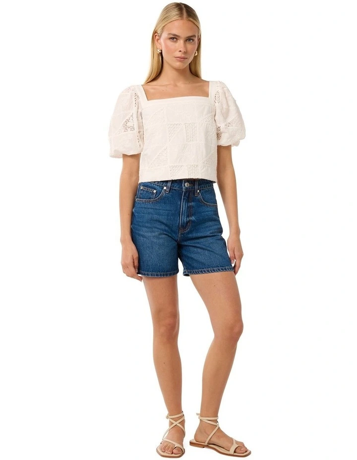 Katya Embroidered Top in Porcelain image 5