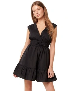 Alby Bow Detail Mini Dress in Black