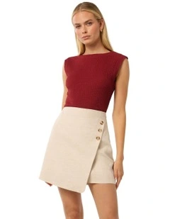 Hazel Textured Tank Top in Red