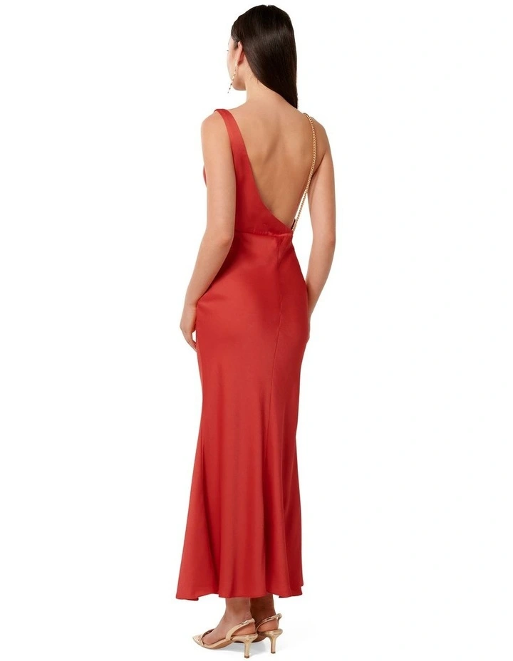 Louisa Chain Detail Maxi Dress in Red image 2