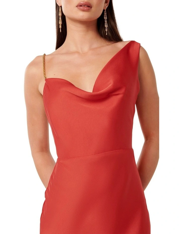 Louisa Chain Detail Maxi Dress in Red image 4