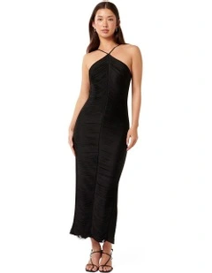 Quinn Fringe Bodycon Maxi Dress in Black