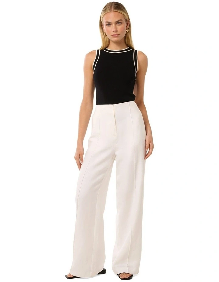 Chelsea Tipped Knit Tank Top in Black image 5