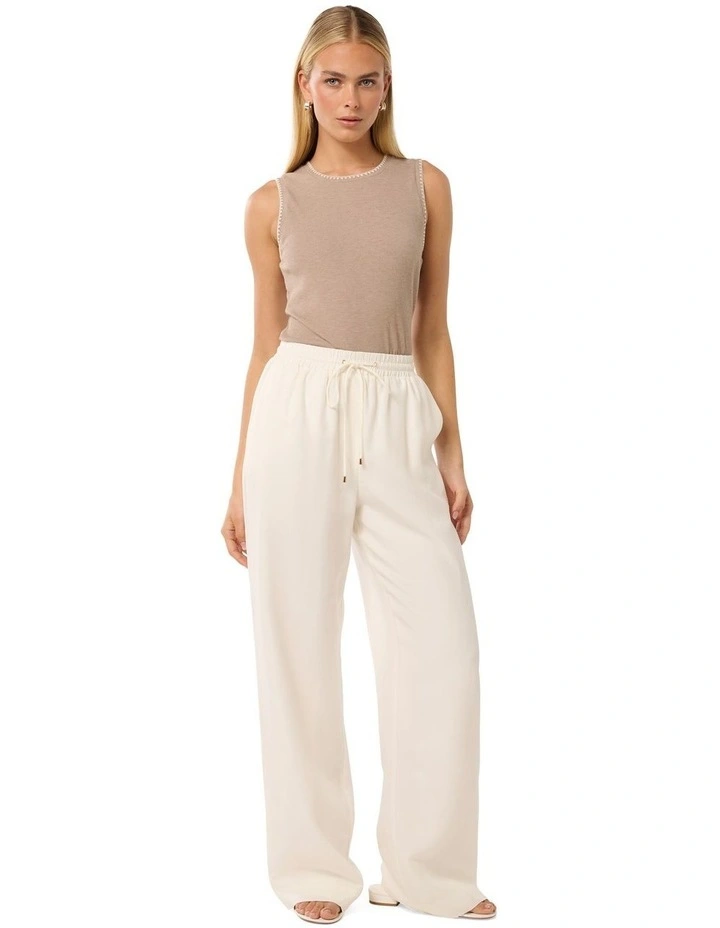 Eliana Stitch Detail Tank Top in Beige image 5