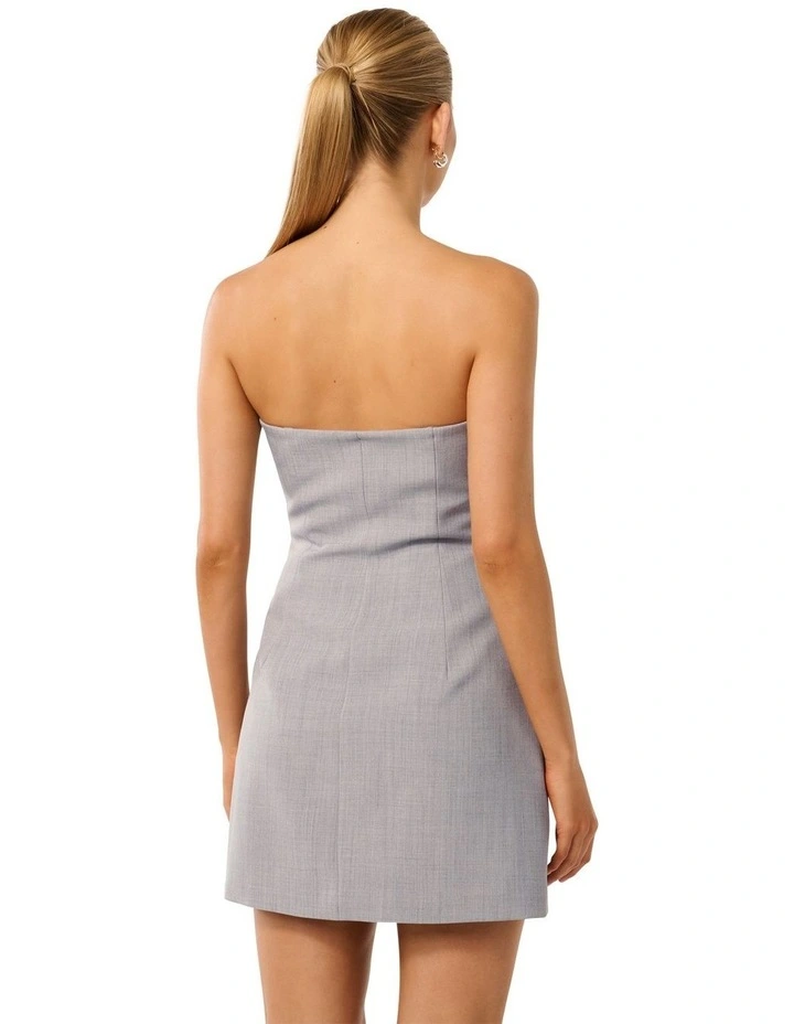 Tilly Hook And Eye Mini Dress in Grey image 2