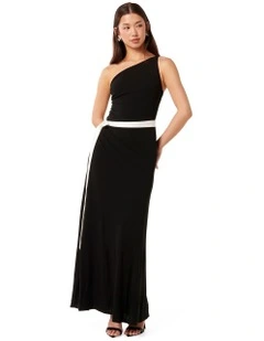 Sora Bow Detail Maxi Dress in Black
