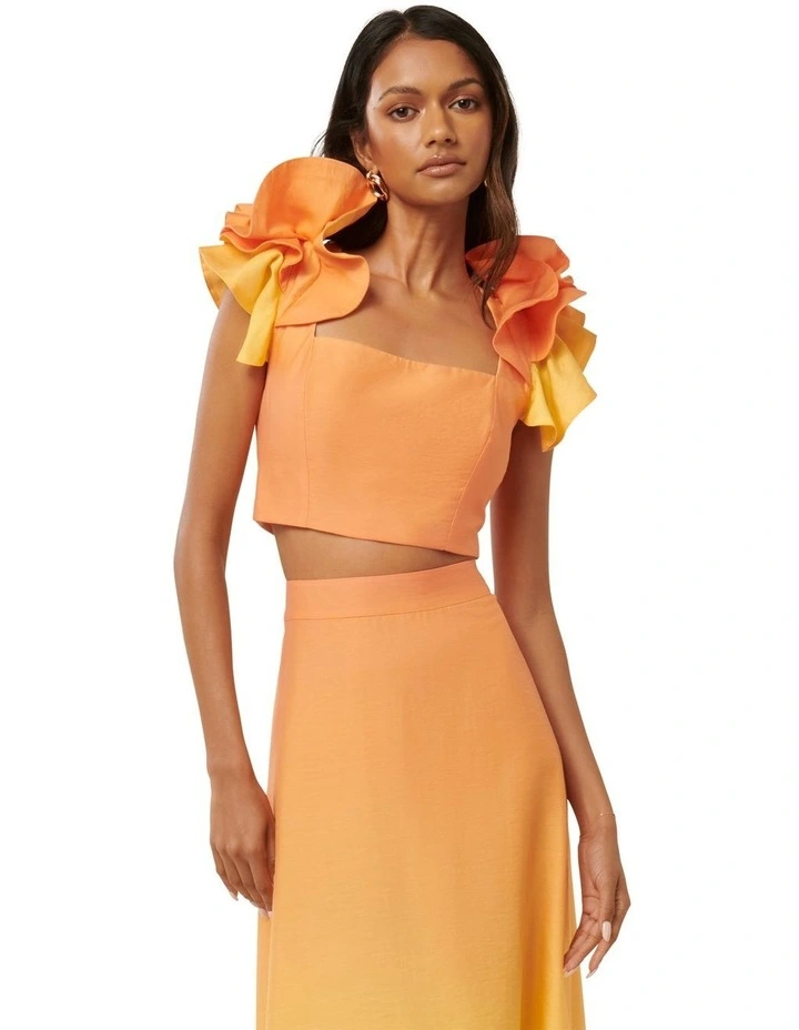 Rachel  Ruffle Top in Orange image 1