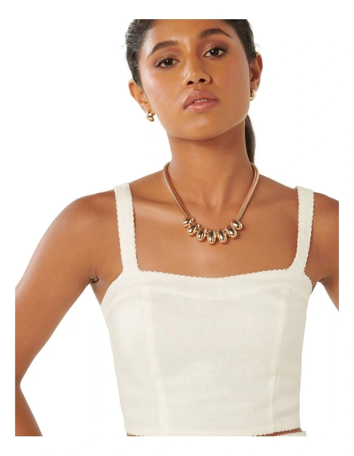 Patricia Linen Top in White image 4