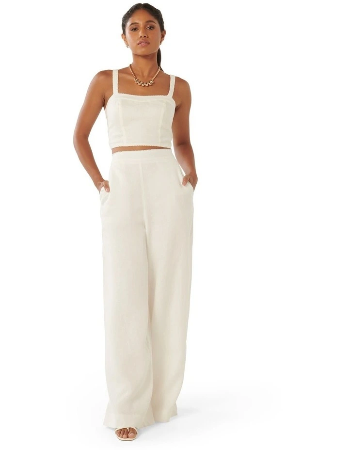 Patricia Linen Top in White image 5