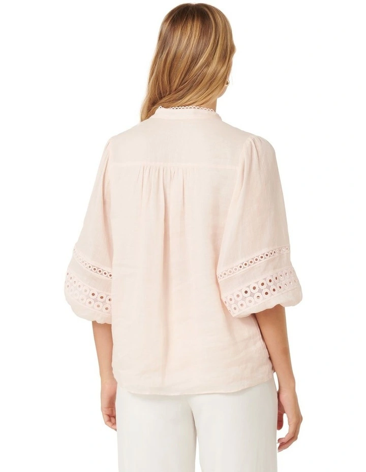 Tatiana Trim Insert Blouse in Pink image 2