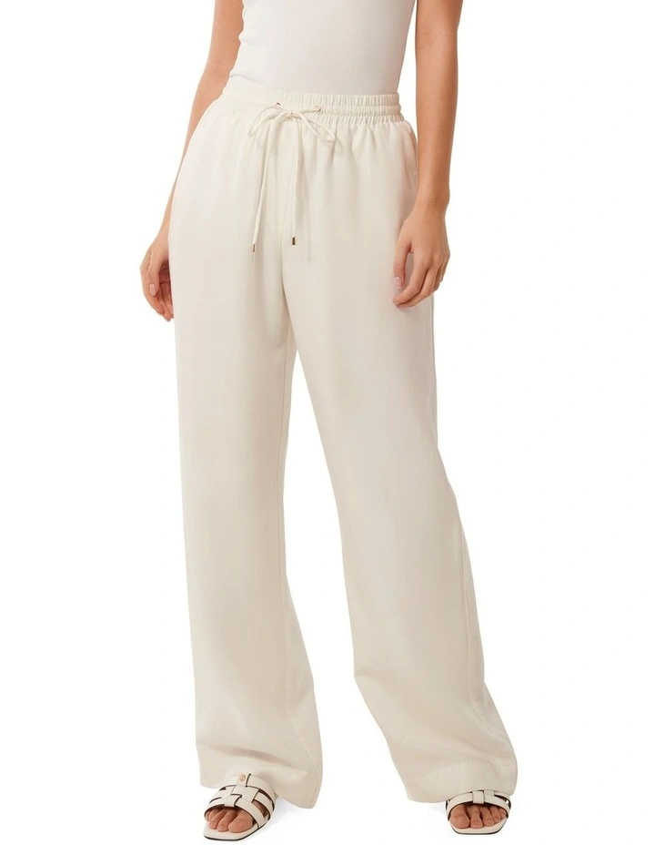 Phoebe Linen Straight Leg Pants in White image 1