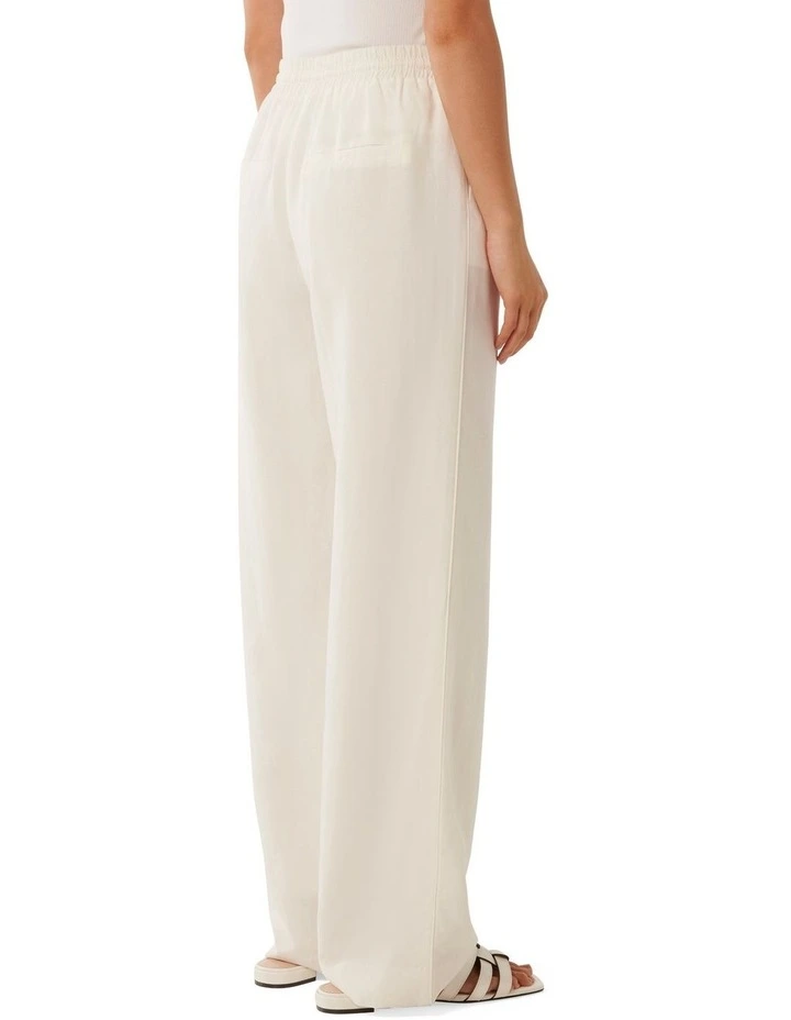 Phoebe Linen Straight Leg Pants in White image 2