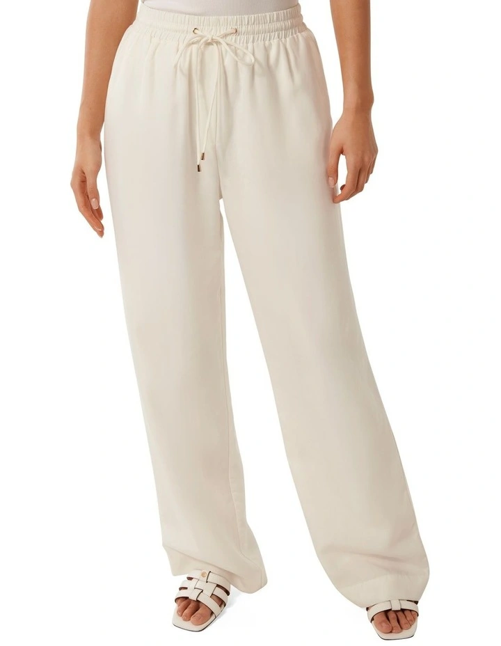 Phoebe Linen Straight Leg Pants in White image 4