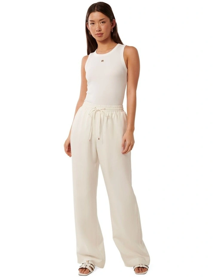 Phoebe Linen Straight Leg Pants in White image 5
