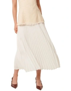 Hailee Pleated Skirt in White