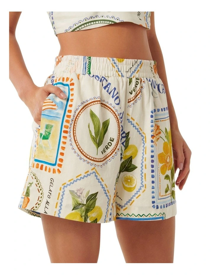 Cyrus Elastic Waist Shorts in Multi image 3
