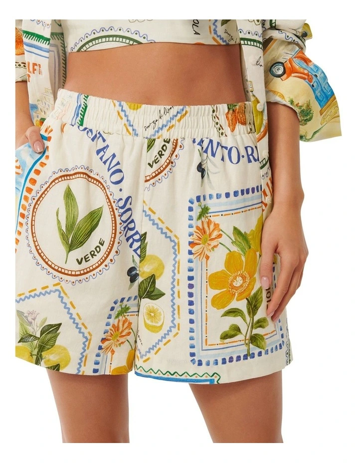 Cyrus Elastic Waist Shorts in Multi image 4