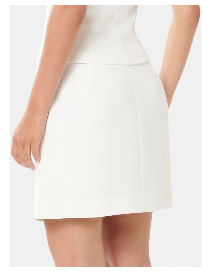 Paris Zip Mini Skirt in White image 2