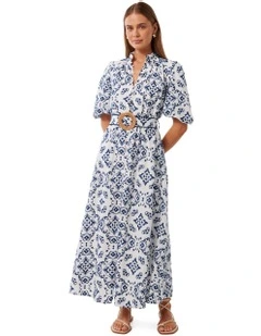 Rhiannon Embroidered Midi Dress in Multi
