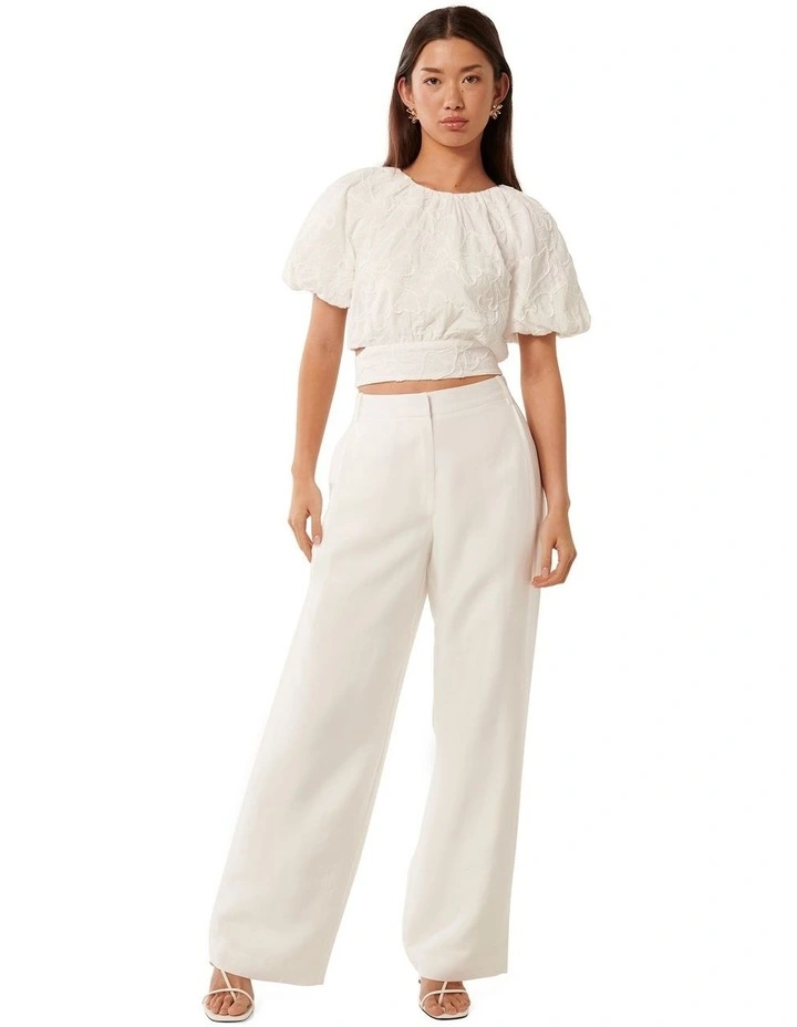 Briony Bubble Sleeves Blouse in White image 5