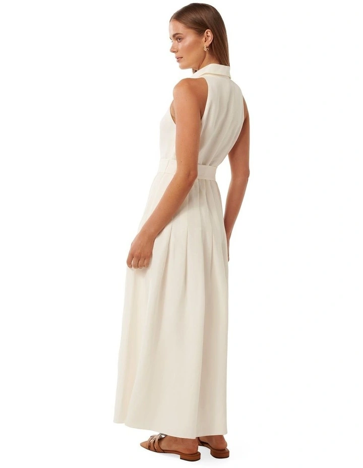Lindsey Linen Tennis Dress in White image 2