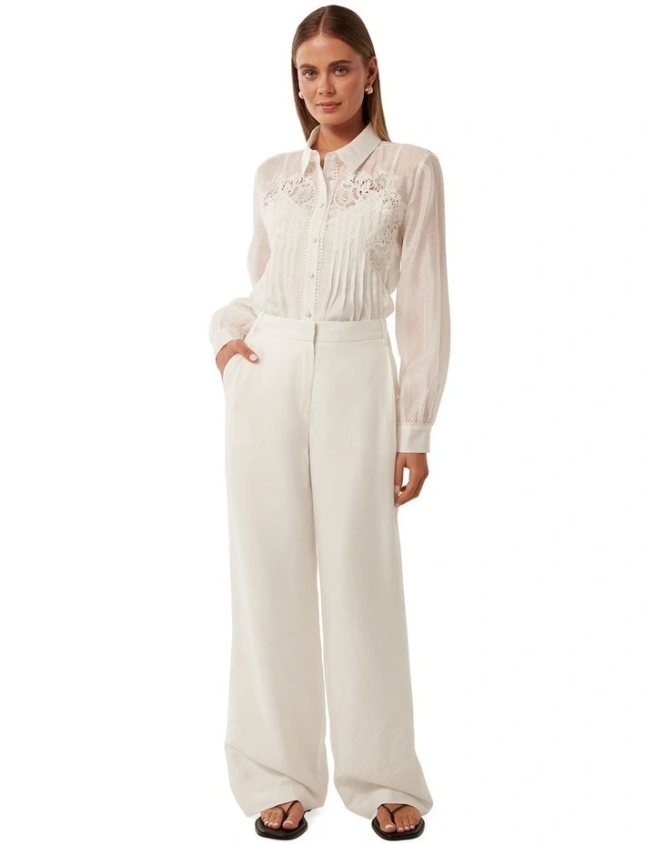 Azura Embroidered Shirt in Porcelain image 5