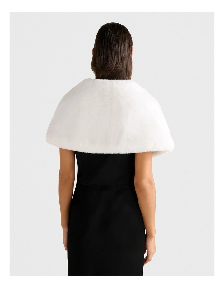 Felicity Faux Fur Wrap in White image 2