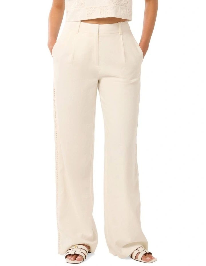 Harmony Crochet Wide Leg Pants in Porcelain image 1