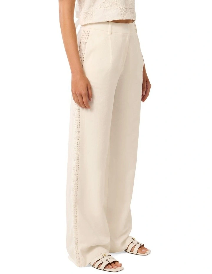 Harmony Crochet Wide Leg Pants in Porcelain image 3