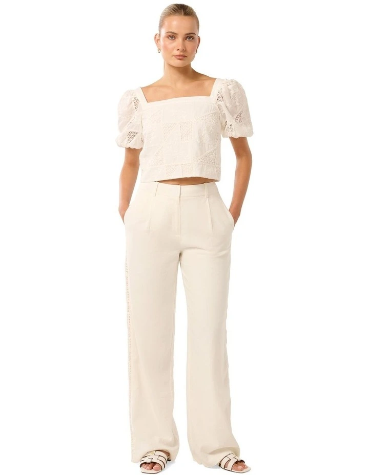 Harmony Crochet Wide Leg Pants in Porcelain image 5