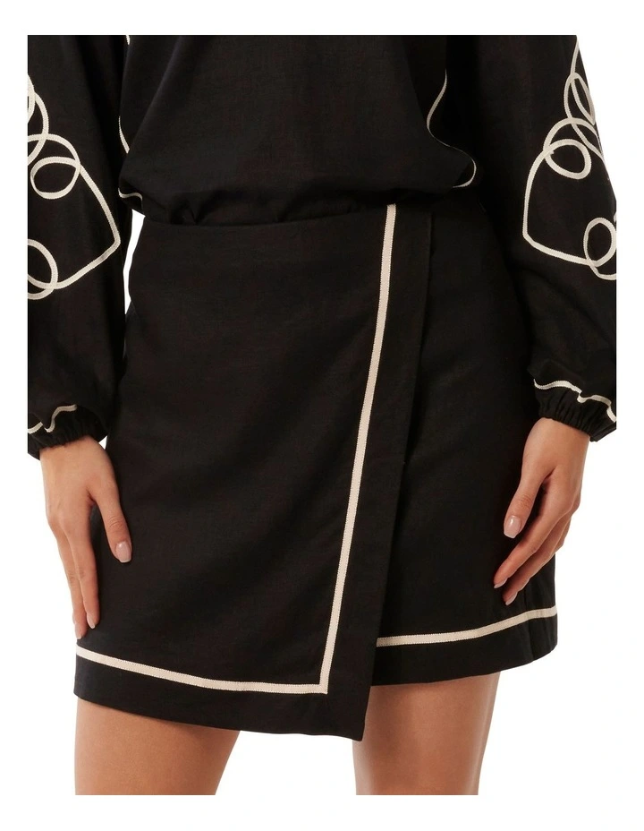 Claude Wrap Mini Skirt in Black image 1