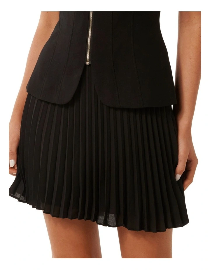 Leona Pleated Mini Skirt in Black image 1