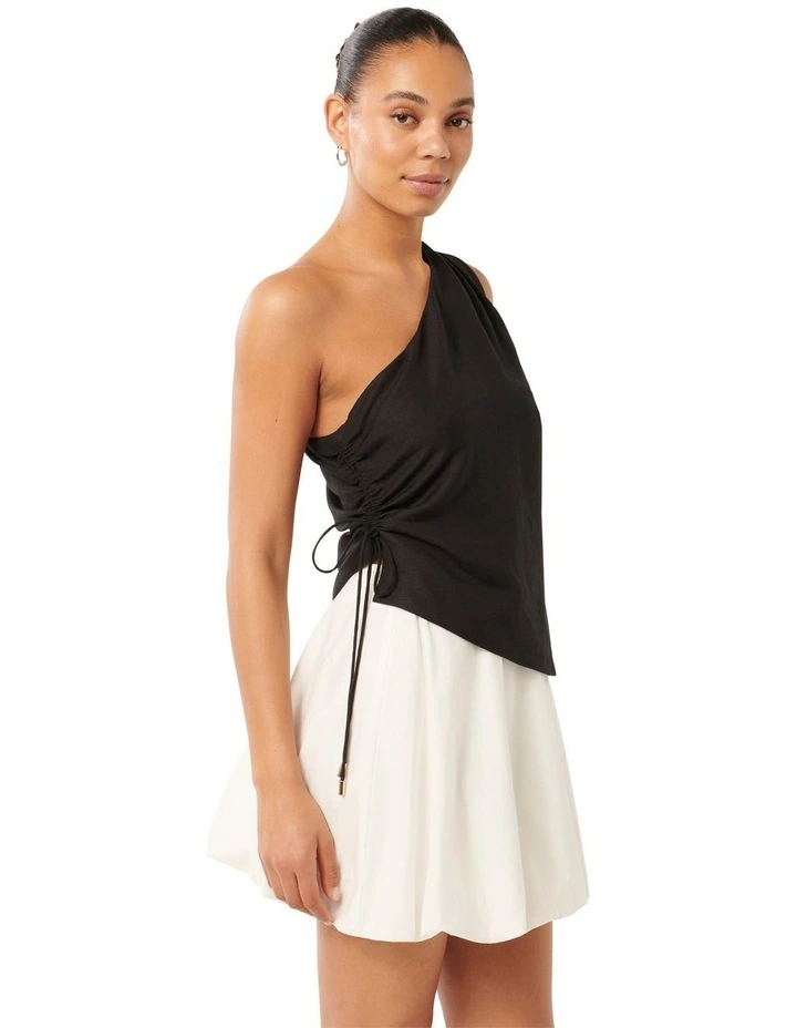 Noah One Shoulder Top in Black image 3